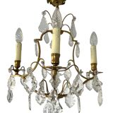 Lustre en bronze à pampilles (cristal)