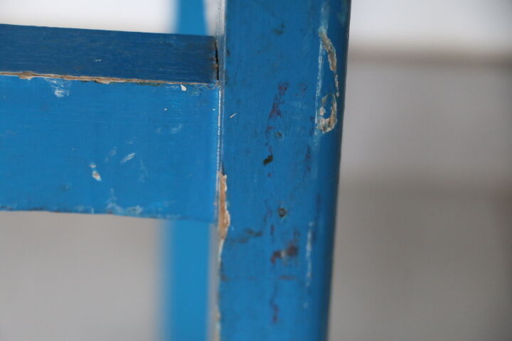 Tabouret bois bleu 1950 795mm