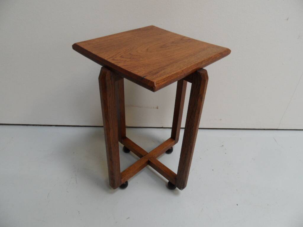 Art Deco Amsterdam School oak sidetable