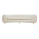 Curved Four-Seat Italian Sofa in White Bouclé Wool, Brass Legs