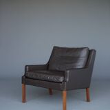 x2 Danish Armchairs in Leather by Georg Thams, Denmark 1960s