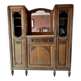 Large art deco dresser with marble top and mirror