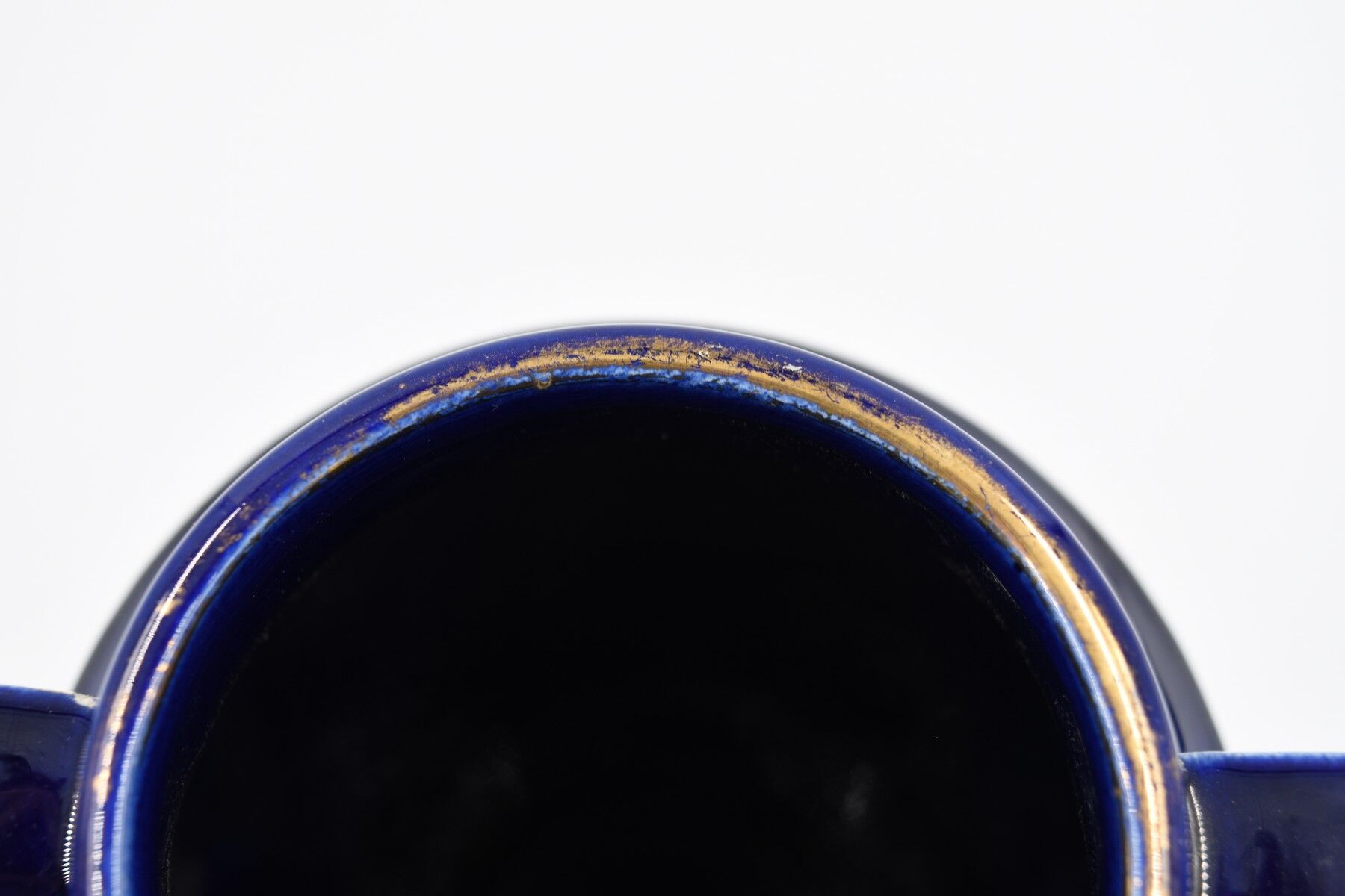 Large ceramic art deco vase by Odyv blue sèvres