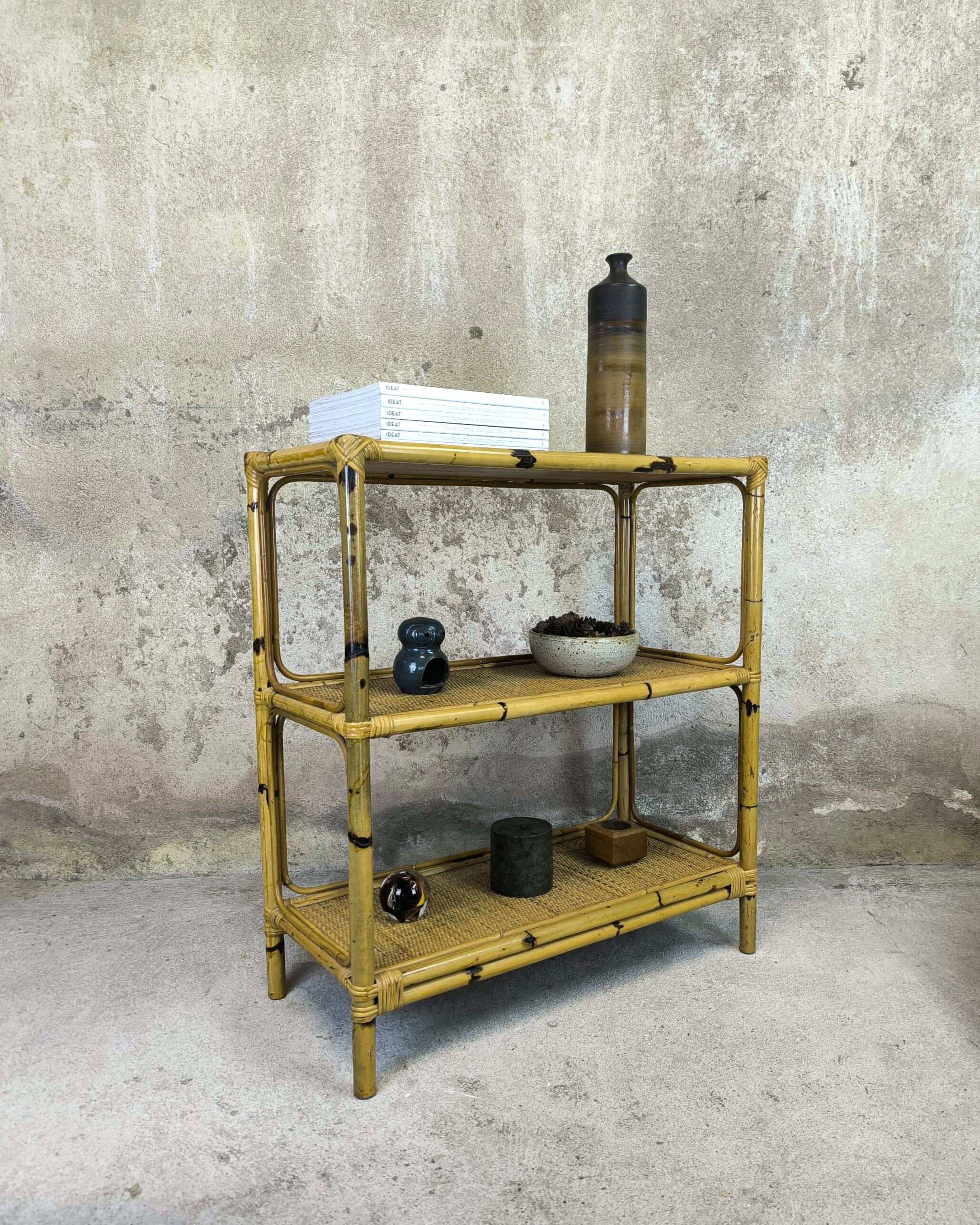 Vintage rattan shelf