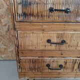 Commode vintage en rotin