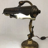 Bronze and copper articulated desk lamp circa 1900