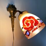 Antique bronze and glass paste wall light