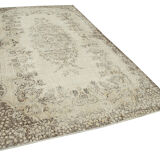 Anatolian handwoven antique 1980s beige rug 181 cm x 320 cm