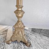 Old brass foot lamp and period lampshade