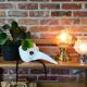 New table lamp with old Art Deco glass lampshade