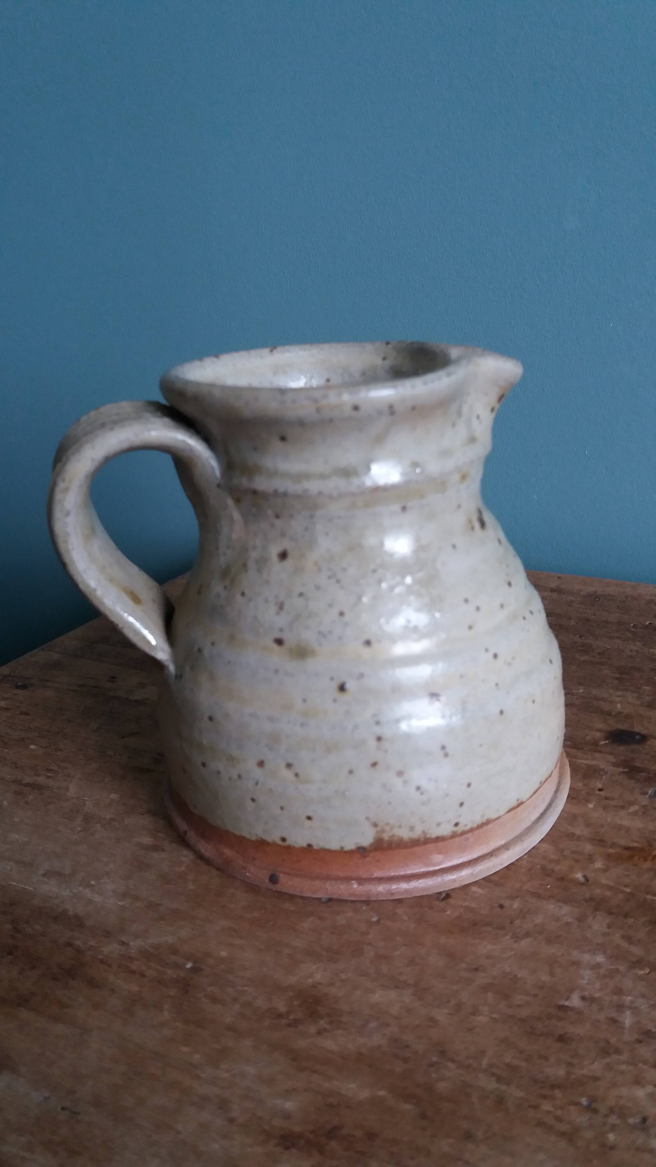 Jug, milk jug signed, Oletta pottery, Corsica