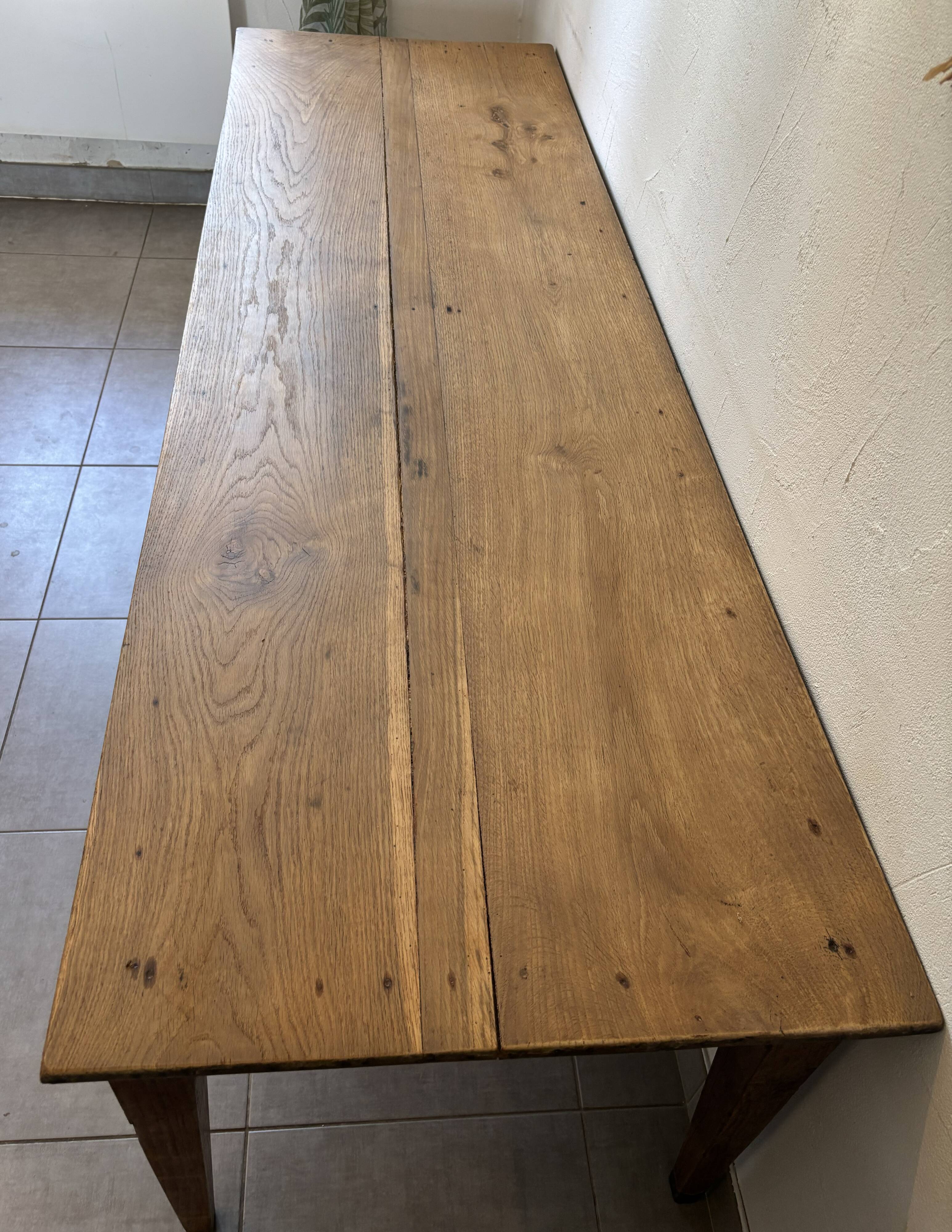Authentic vintage farmhouse table from the 1950s in solid oak.