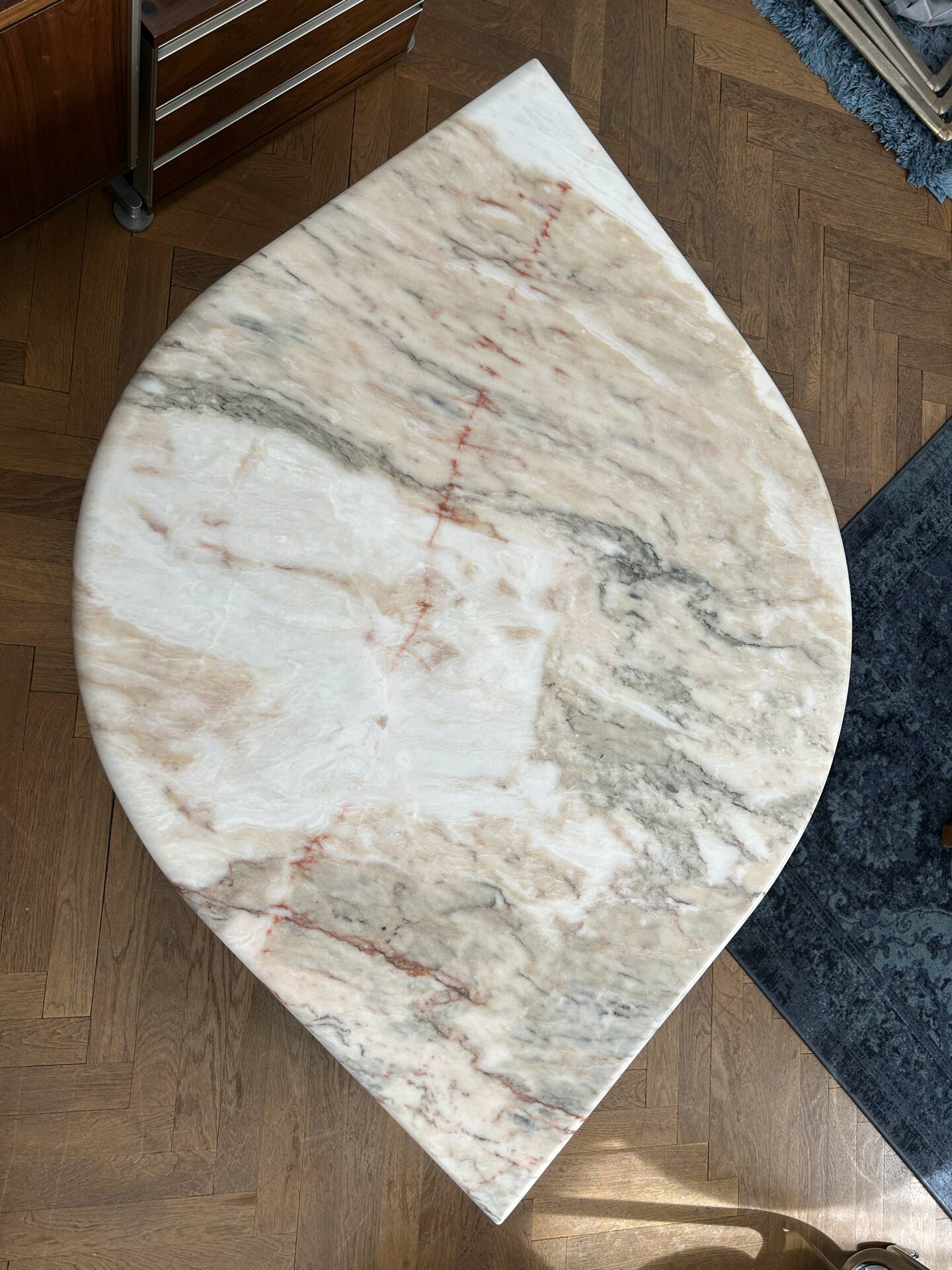 Water droplet marble coffee table design from the 70s.