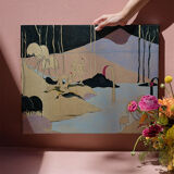 "raspberry pink arches and golden fishes"