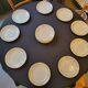 16 flat gold plates from Orchies porcelain
