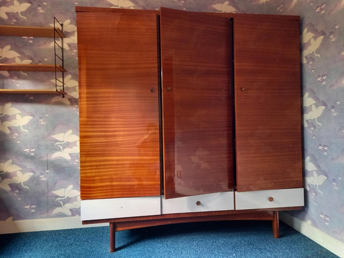 Vintage cabinet 60s varnished wood