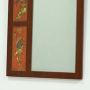 Miroir en teck et céramique par Atelier Pinson, années 1960