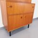 Bookcase cabinet vintage teak and metal storage secretary from the 60s