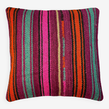 Housse de coussin kilim turc vintage, 40 x 40 cm