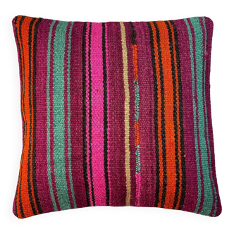 Vintage turkish kilim cushion cover , 40 x 40 cm