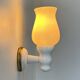 Vintage painted wood and opaline wall lamp, France, 1980
