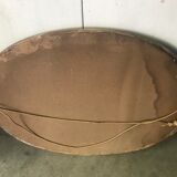 Pretty oval mirror gilded and blue frame 64x43cm