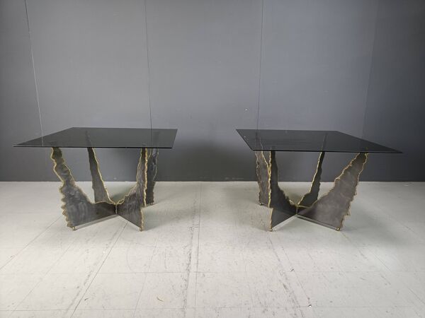 Tables basses, tables d'appoint brutalistes, années 1970