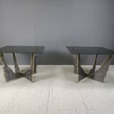 Vintage brutalist coffee tables or side tables, 1970s