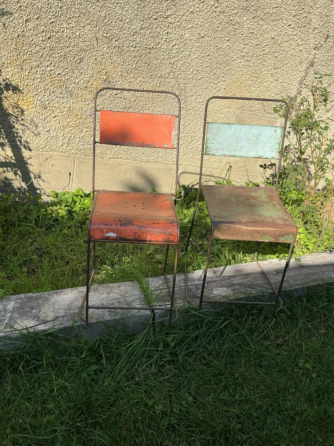 Paire chaises métal