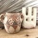 White terracotta candle holder
