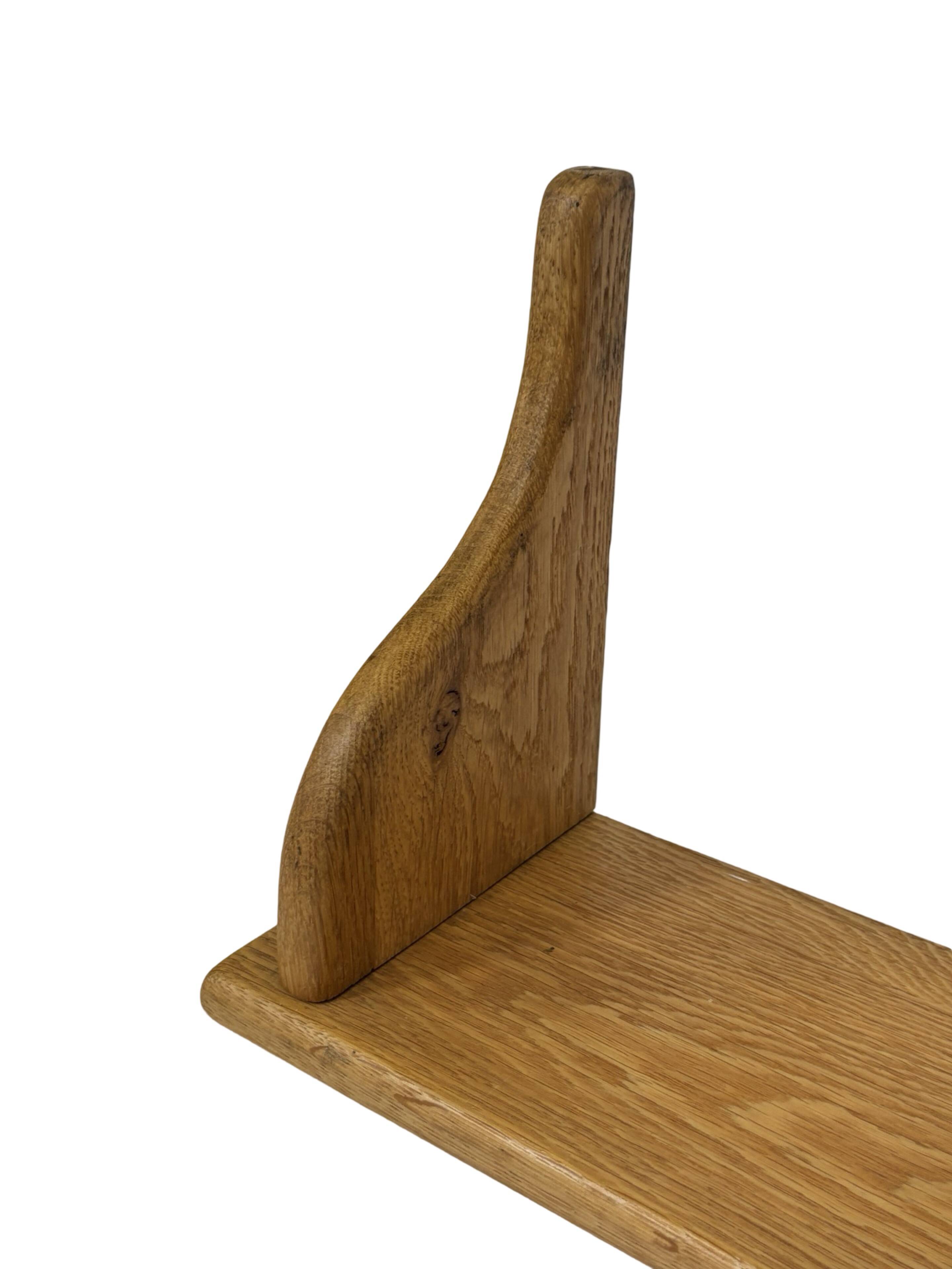 Vintage oak wall rack book shelf 1970s wood minimalist design