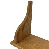 Vintage oak wall rack book shelf 1970s wood minimalist design