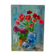 Ancient painting, still life in vase, flower pot and pitcher, signed, 20th century