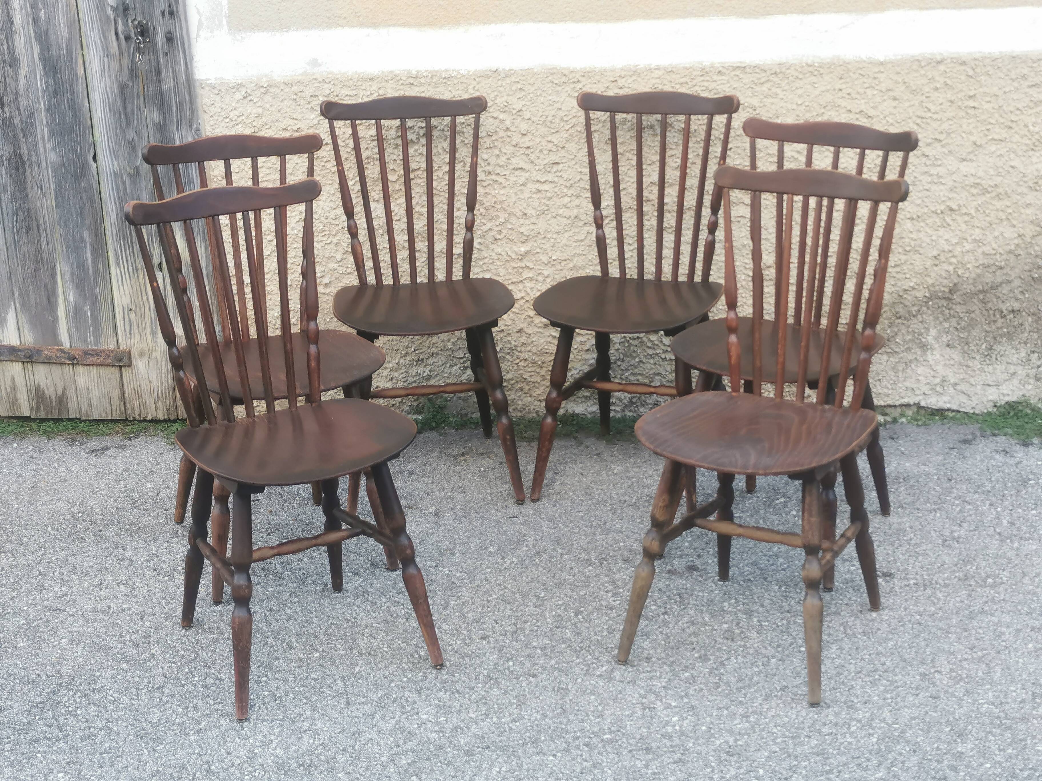Serie de 6 chaises baumann "modèle tacoma'