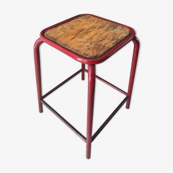 Tabouret d’atelier métal et bois