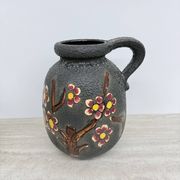 Mid-century design ceramic Scheurich vase with blossom , 1970’s