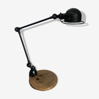 Lampe vintage 1960 Jielde 2 bras noire mat d'origine - 100 cm