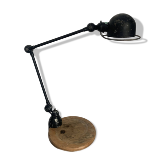 Lampe vintage 1960 Jielde 2 bras noire mat d'origine - 100 cm