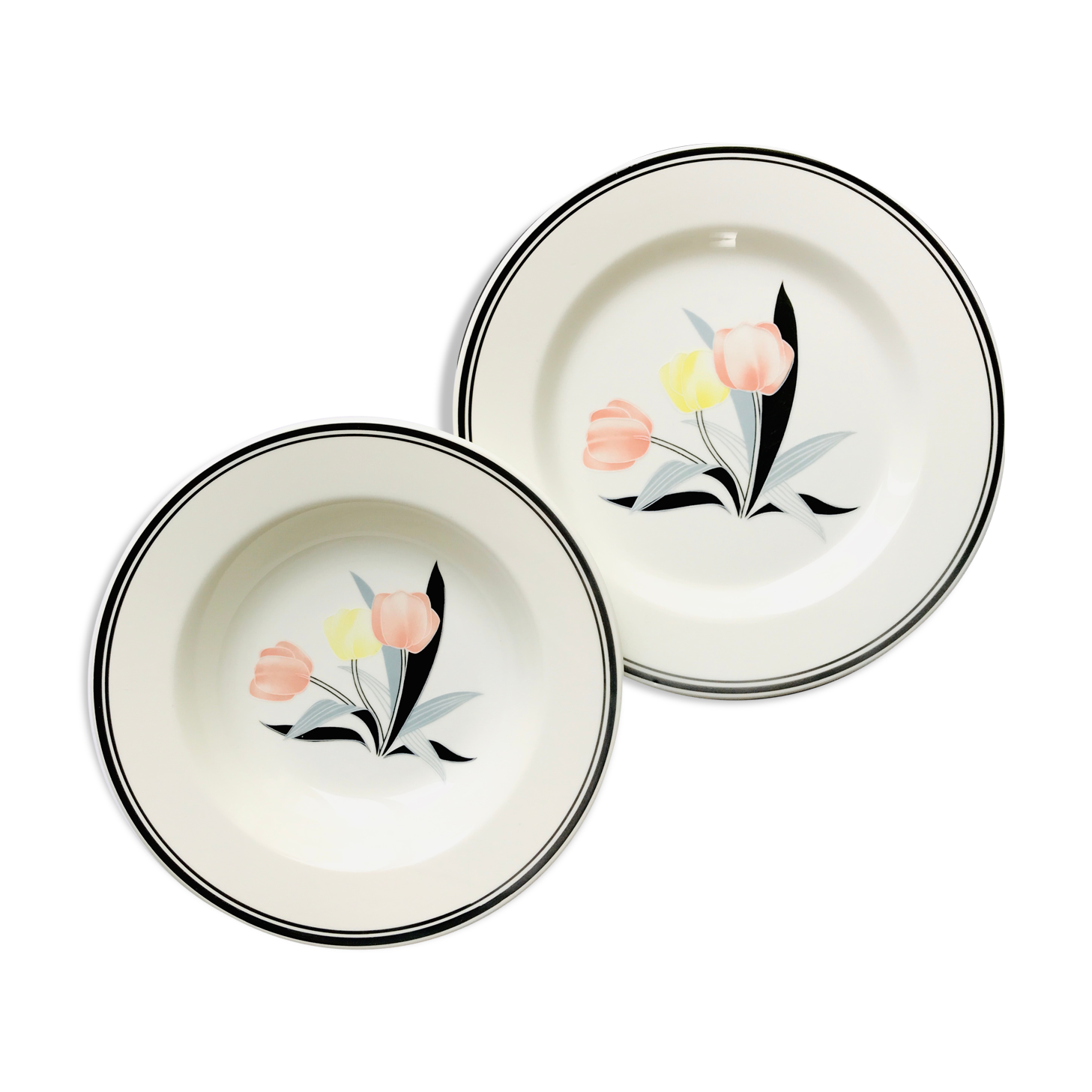 Dish and plate by Franco Giorgi by Quadrifoglio 1980