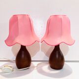2 bedside lamps pink spirit 40s-50s