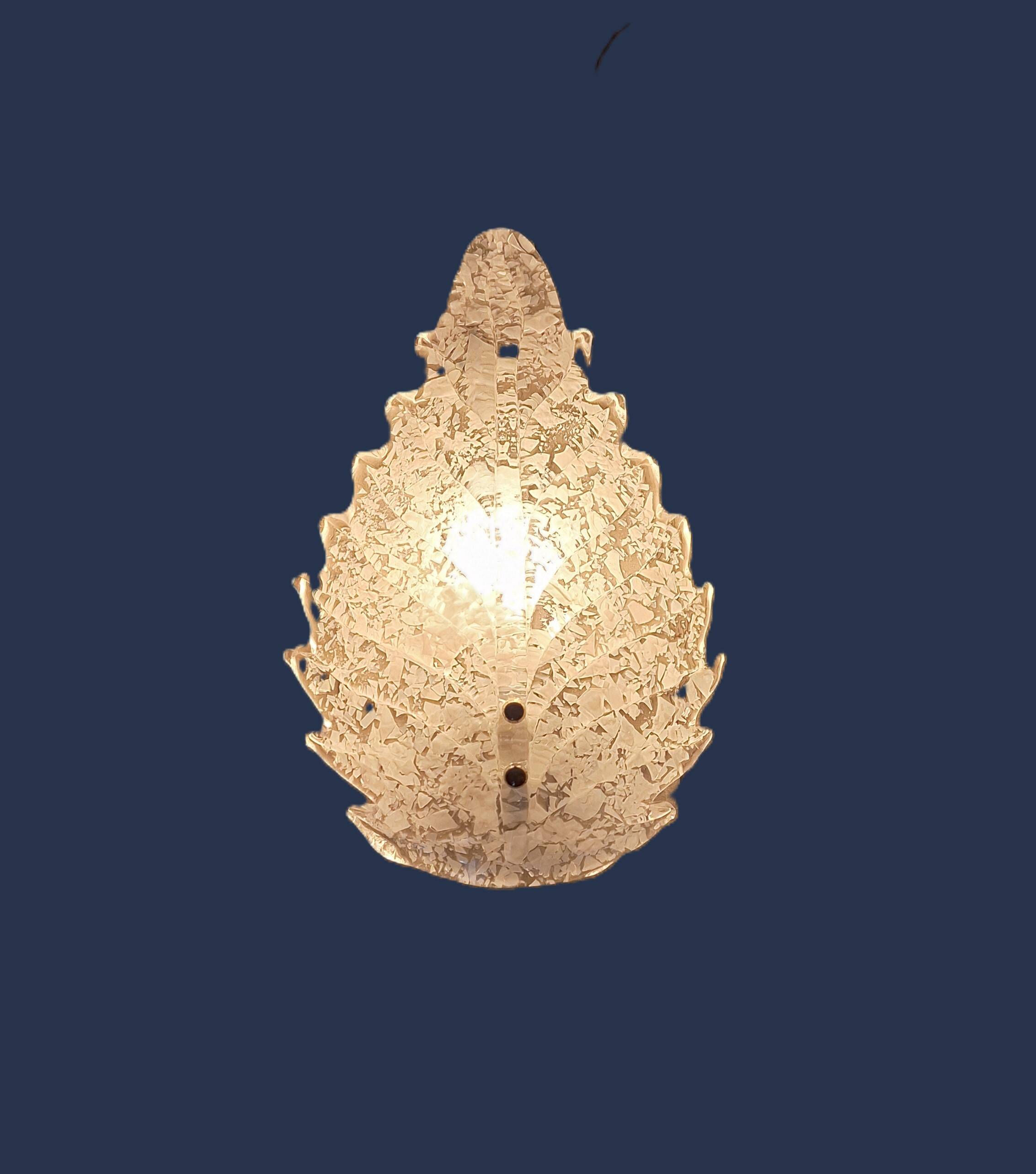 Lot de trois belles appliques en verre de Murano (Barovier Toso)