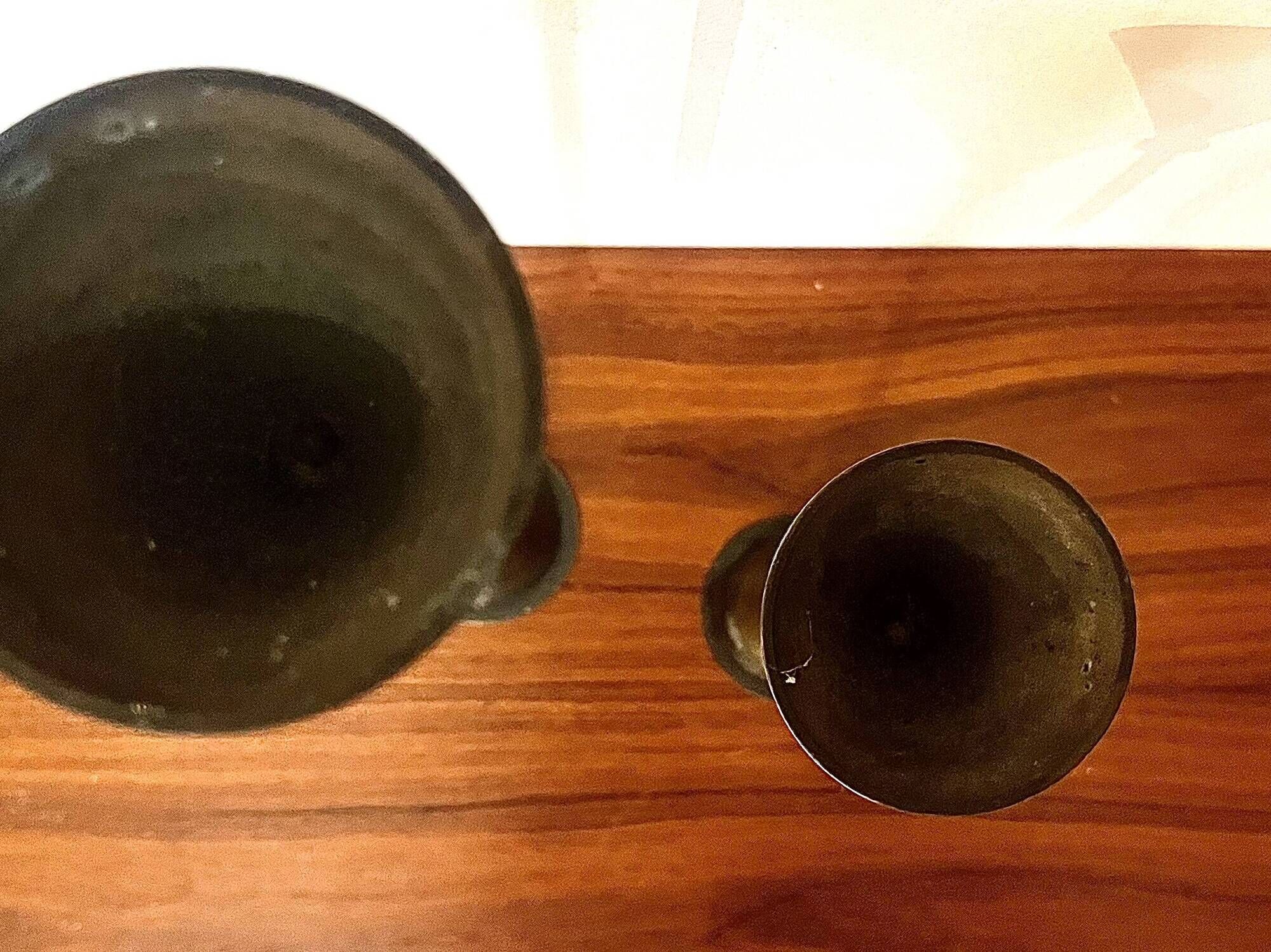 Pair of geometric Memphis candlesticks