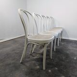 Chaise de salle à manger, canne en bois courbé, n°18, années 1970