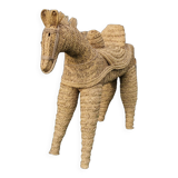 Hand crafted straw donkey, Marocco 1970s