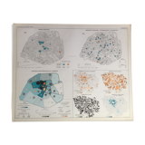 Map plan Paris 1965