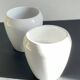 Pair of White Ceramic Candle Holders