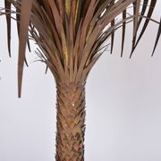 Italian Hollywood Regency Palm-shaped lamp in brass and wood with cabinet