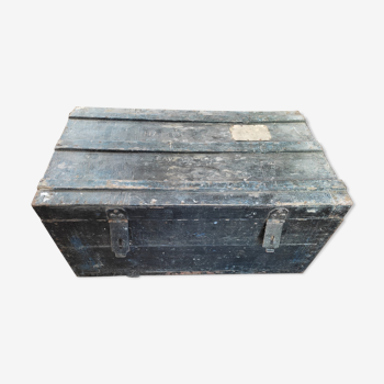 Malle coffre boite bois valise rétro ancien vintage voyage déco