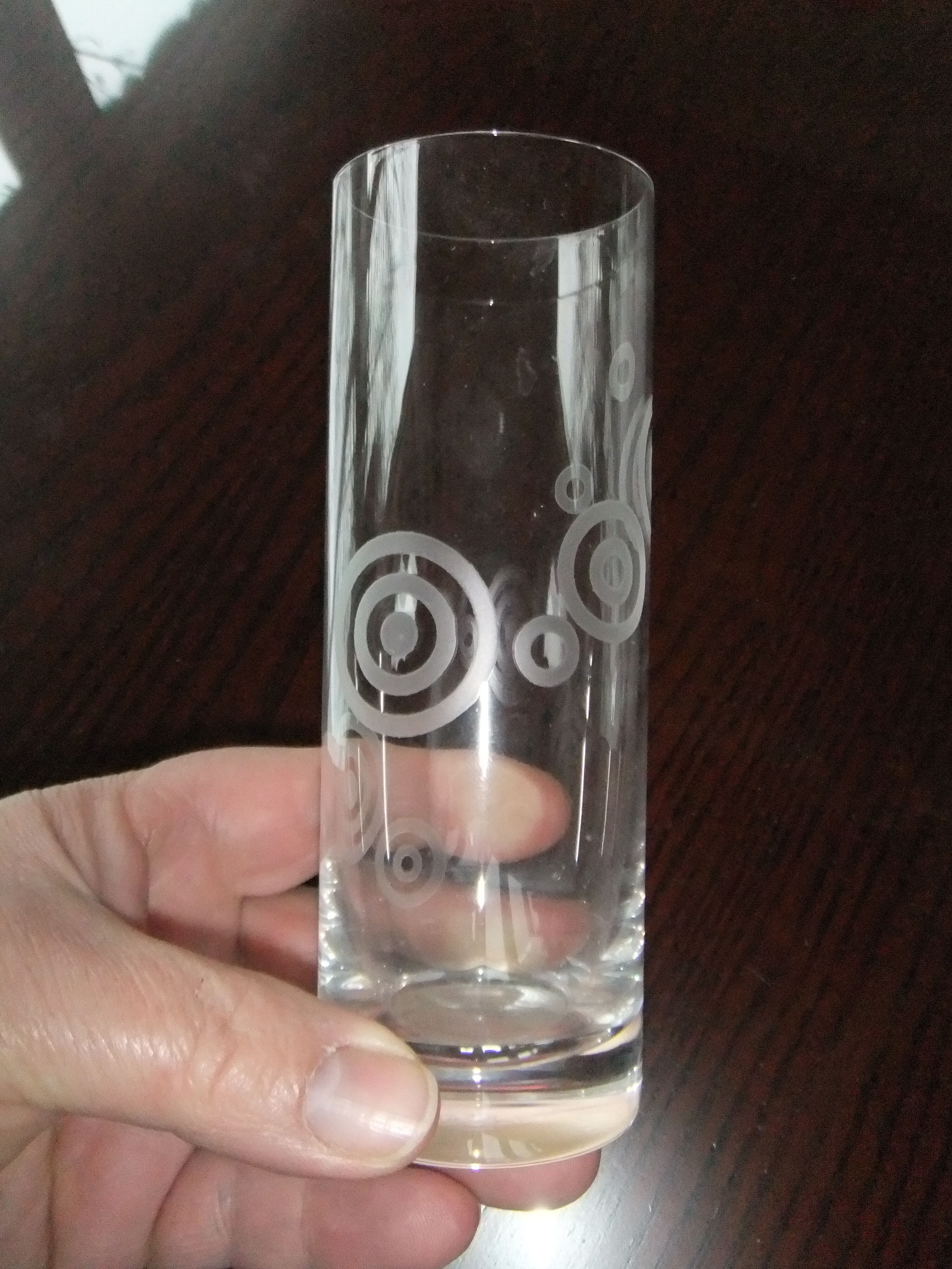 Crystal vase Baccarat roll tube engraved