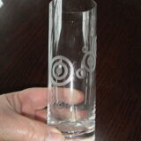 Crystal vase Baccarat roll tube engraved